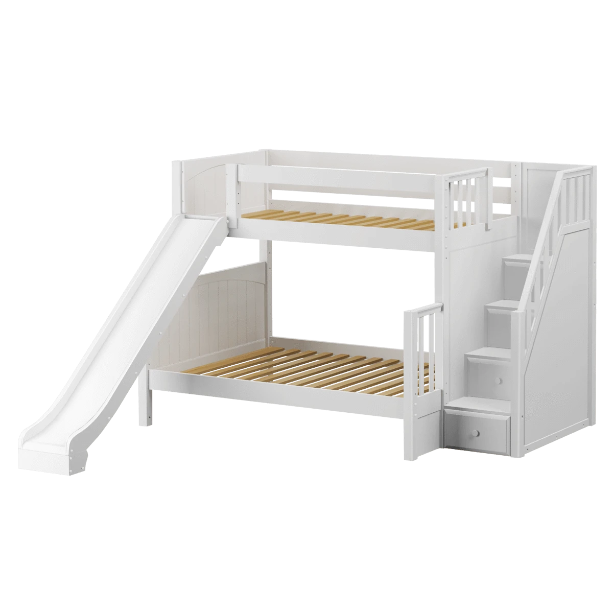 Maxtrix Medium Twin XL Over Full XL Bunk Bed With Stairs + Slide 10 Maxtrix Medium Twin XL Over Full XL Bunk Bed With Stairs + Slide - Image 8