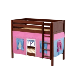 Maxtrix Twin Medium Bunk Bed With Straight Ladder + Curtain -Babyletto Store GETIT28 CP 26775f48 5596 4ee6 a23b fb5785d6c07e