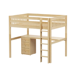 Maxtrix Full High Loft Bed With Straight Ladder + Desk -Babyletto Store GRAND2 NS