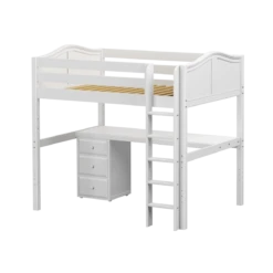 Maxtrix Full High Loft Bed With Straight Ladder + Desk -Babyletto Store GRAND2 WC