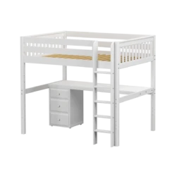 Maxtrix Full High Loft Bed With Straight Ladder + Desk -Babyletto Store GRAND2 WS