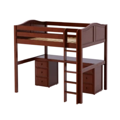 Maxtrix Full High Loft Bed With Straight Ladder + Desk -Babyletto Store GRAND3 CC