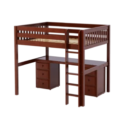Maxtrix Full High Loft Bed With Straight Ladder + Desk -Babyletto Store GRAND3 CS