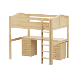 Maxtrix Full High Loft Bed With Straight Ladder + Desk -Babyletto Store GRAND3 NC