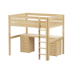 Maxtrix Full High Loft Bed With Straight Ladder + Desk -Babyletto Store GRAND3 NS