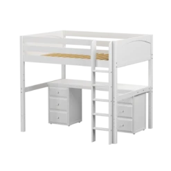 Maxtrix Full High Loft Bed With Straight Ladder + Desk -Babyletto Store GRAND3 WP