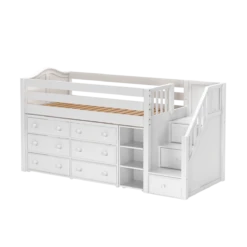 Maxtrix Twin Low Loft Bed With Stairs + Storage -Babyletto Store GREAT1 WC beb59f71 a848 437c b249 2af231320e67