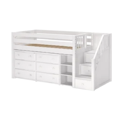 Maxtrix Twin Low Loft Bed With Stairs + Storage -Babyletto Store GREAT1 WP 07640470 358b 4983 92fc 19034302daa8