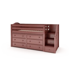 Maxtrix Twin Low Loft Bed With Stairs + Storage -Babyletto Store GREAT3 CC