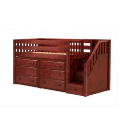 Maxtrix Twin Low Loft Bed With Stairs + Storage -Babyletto Store GREAT3 CS