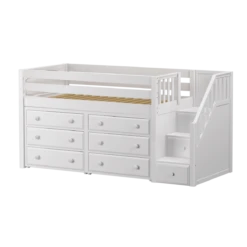 Maxtrix Twin Low Loft Bed With Stairs + Storage -Babyletto Store GREAT3 WP edd7f0d9 a5a0 4402 bab8 c721b7906204