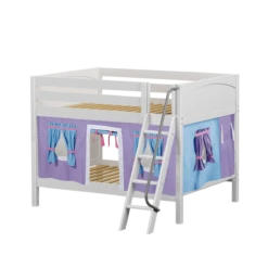 Maxtrix Full Low Bunk Bed With Angled Ladder + Curtain -Babyletto Store GULP27 WP 115c1941 7bdf 4ef8 ae2d c65e4fb55ff7