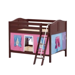 Maxtrix Full Low Bunk Bed With Angled Ladder + Curtain -Babyletto Store GULP28 CC 9f6376b2 87ea 4b32 bbf3 a7f31cd39698