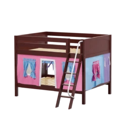 Maxtrix Full Low Bunk Bed With Angled Ladder + Curtain -Babyletto Store GULP28 CP 1bece1f2 8765 485a a482 4912f8df0b7d