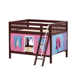 Maxtrix Full Low Bunk Bed With Angled Ladder + Curtain -Babyletto Store GULP28 CS b42f2bde 9775 4b47 ac4f 8f05b2074281