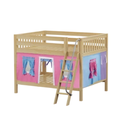 Maxtrix Full Low Bunk Bed With Angled Ladder + Curtain -Babyletto Store GULP28 NS 270d1890 c718 413e 98a5 439a73dc5a1a