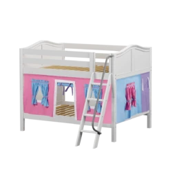 Maxtrix Full Low Bunk Bed With Angled Ladder + Curtain -Babyletto Store GULP28 WC e8326b83 9f4b 4b0b 89bd a4a61204a42f