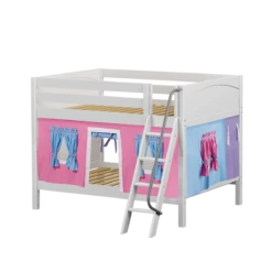 Maxtrix Full Low Bunk Bed With Angled Ladder + Curtain -Babyletto Store GULP28 WP faee6ddf b46c 41fe 9c89 23b2db7d7991