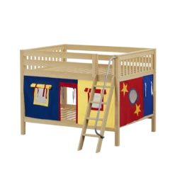 Maxtrix Full Low Bunk Bed With Angled Ladder + Curtain -Babyletto Store GULP29 NS d4588368 a3be 48de b5d0 8df7f00fd7ba