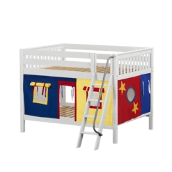 Maxtrix Full Low Bunk Bed With Angled Ladder + Curtain -Babyletto Store GULP29 WS e818eac8 91a1 4ab3 be0f 5c1a91d53ce2