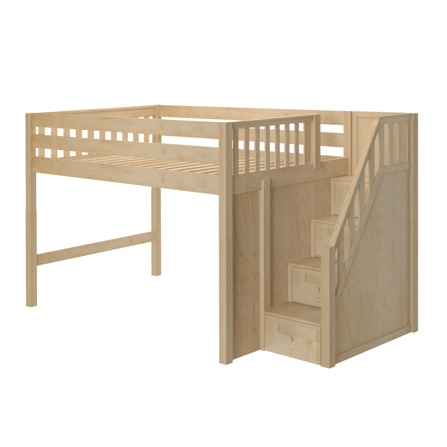Maxtrix Full XL Mid Loft Bed With Stairs 3 Maxtrix Full XL Mid Loft Bed With Stairs