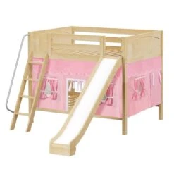 Maxtrix Full Medium Bunk Bed With Angled Ladder, Curtain + Slide -Babyletto Store HOORAY 23 NP
