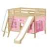Maxtrix Full Medium Bunk Bed With Angled Ladder, Curtain + Slide -Babyletto Store HOORAY 64 NS