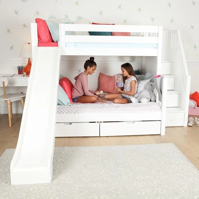Maxtrix Medium Twin XL Over Full XL Bunk Bed With Stairs + Slide 14 Maxtrix Medium Twin XL Over Full XL Bunk Bed With Stairs + Slide - Image 12