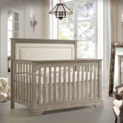 Natart Ithaca "5-in-1'' Convertible Crib With Upholstered Panel 14 Natart Ithaca "5-in-1'' Convertible Crib With Upholstered Panel -Babyletto Store Ithaca Collection Convertible Crib in Sugar Cane panel in talc 713272d0 2c84 4b1c 943f 8b4b8a9bf015