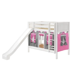 Maxtrix Twin Medium Bunk Bed With Straight Ladder, Curtain + Slide -Babyletto Store JOLLY57 WP