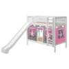 Maxtrix Twin Medium Bunk Bed With Straight Ladder, Curtain + Slide -Babyletto Store JOLLY57 WS