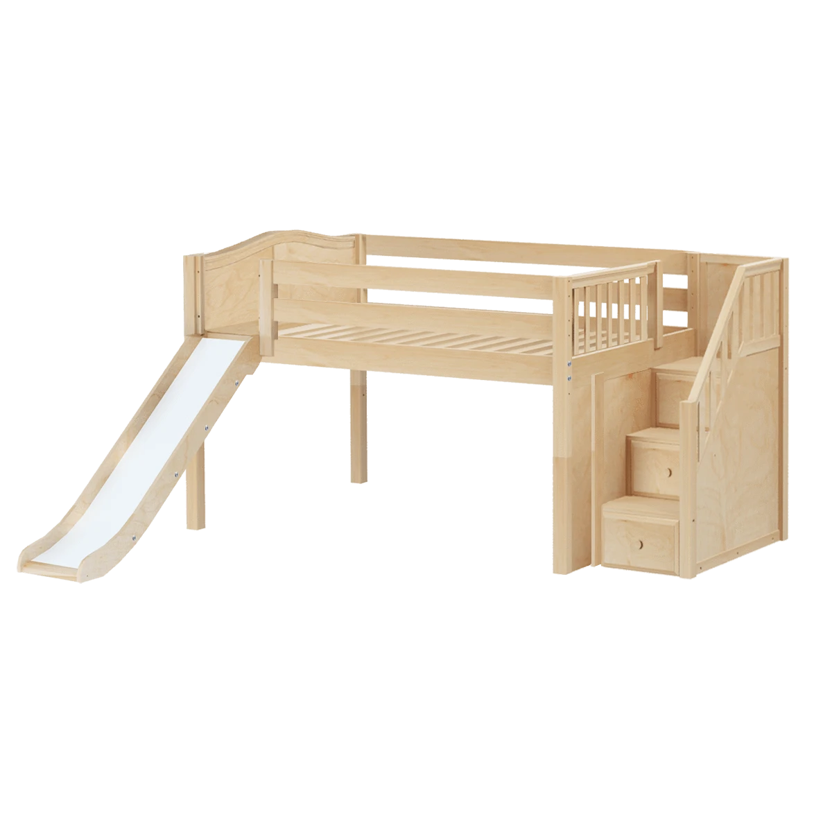Maxtrix Full Low Loft Bed With Stairs + Slide 4 Maxtrix Full Low Loft Bed With Stairs + Slide - Image 2