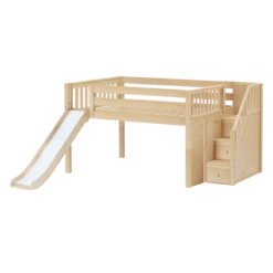 Maxtrix Full Low Loft Bed With Stairs + Slide