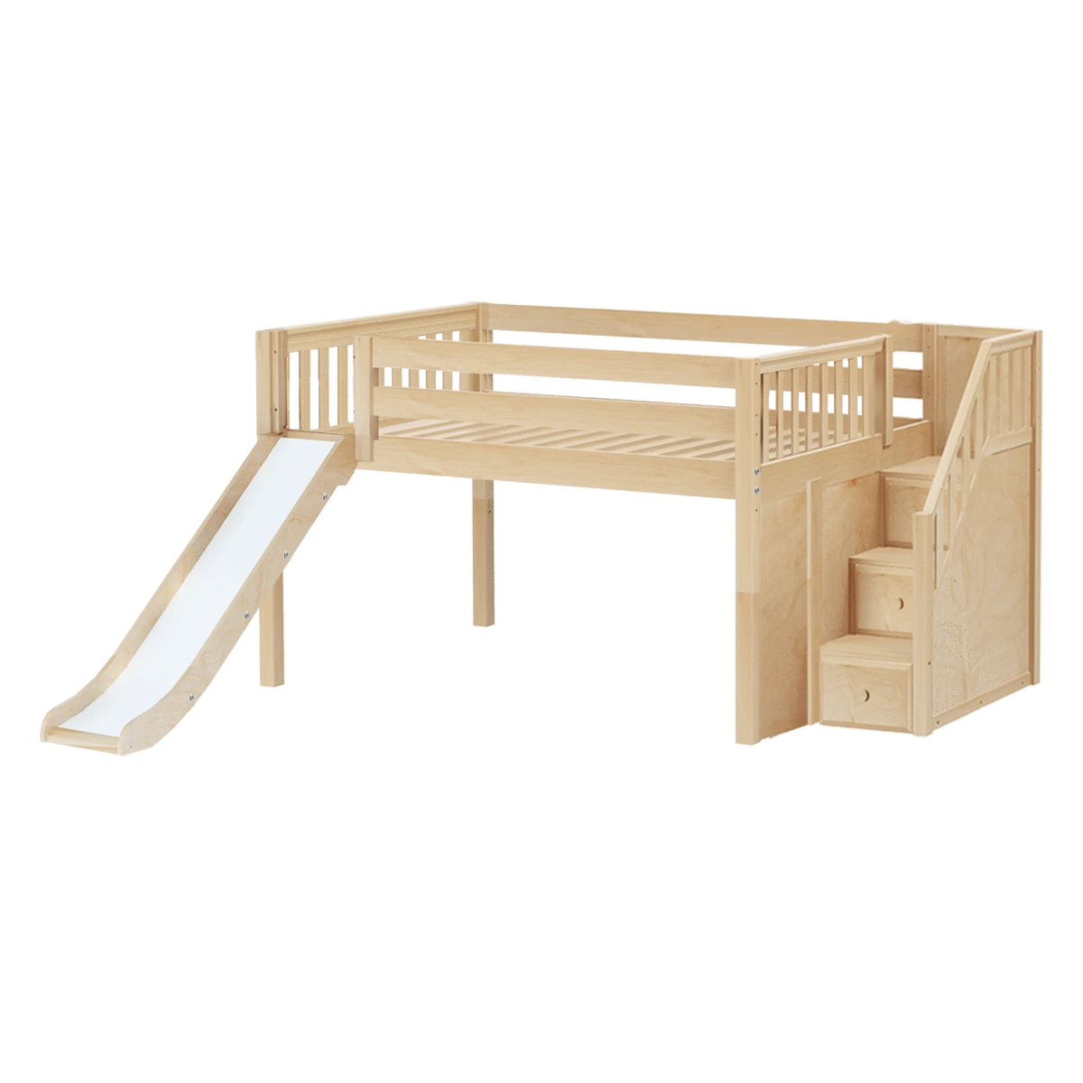 Maxtrix Full Low Loft Bed With Stairs + Slide 3 Maxtrix Full Low Loft Bed With Stairs + Slide