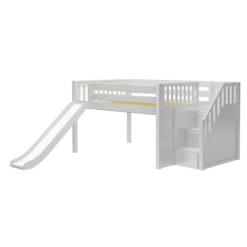 Maxtrix Full Low Loft Bed With Stairs + Slide 14 Maxtrix Full Low Loft Bed With Stairs + Slide -Babyletto Store KAPOW WS b22a4105 dfa5 4e87 a262 1e393218b573