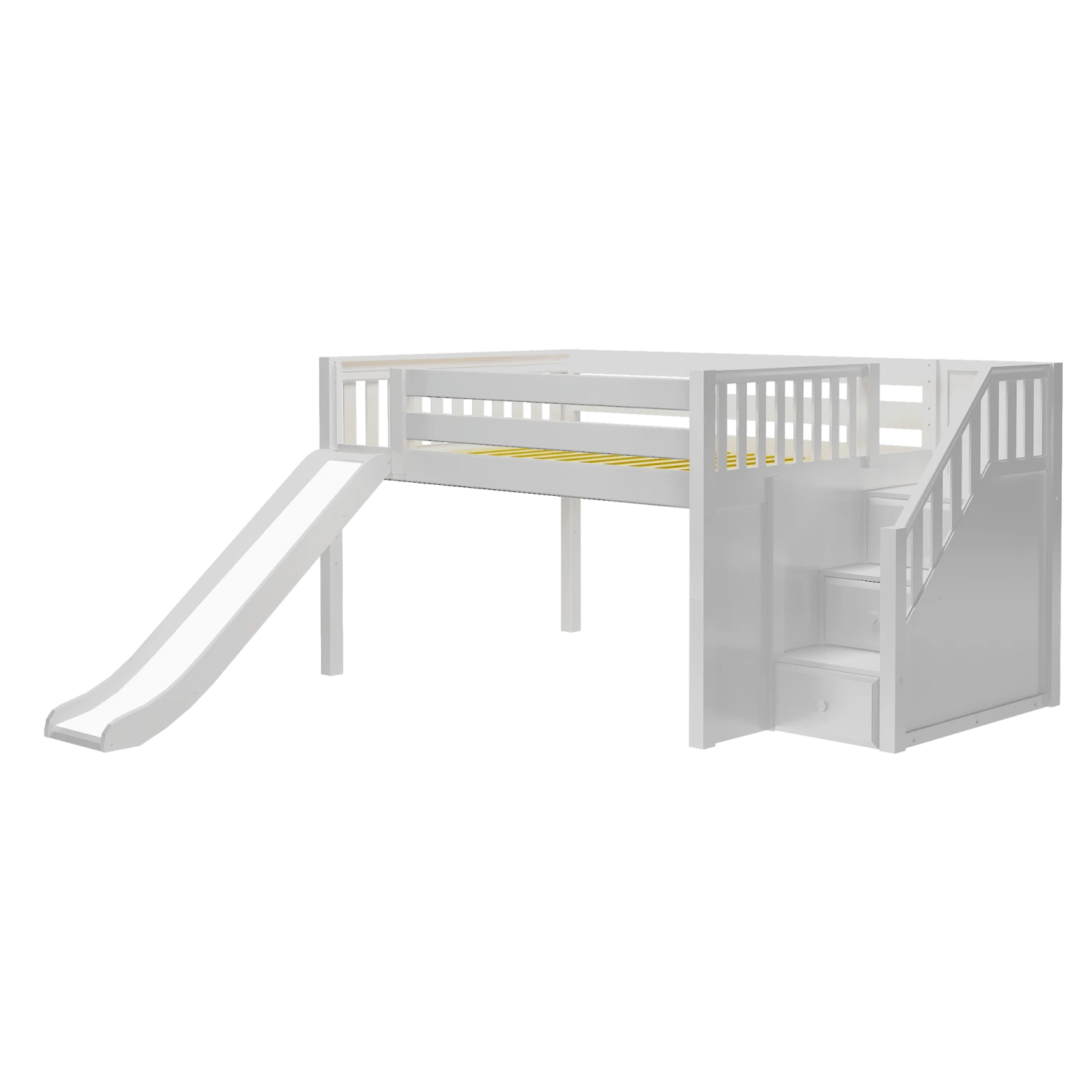 Maxtrix Full Low Loft Bed With Stairs + Slide 5 Maxtrix Full Low Loft Bed With Stairs + Slide - Image 3