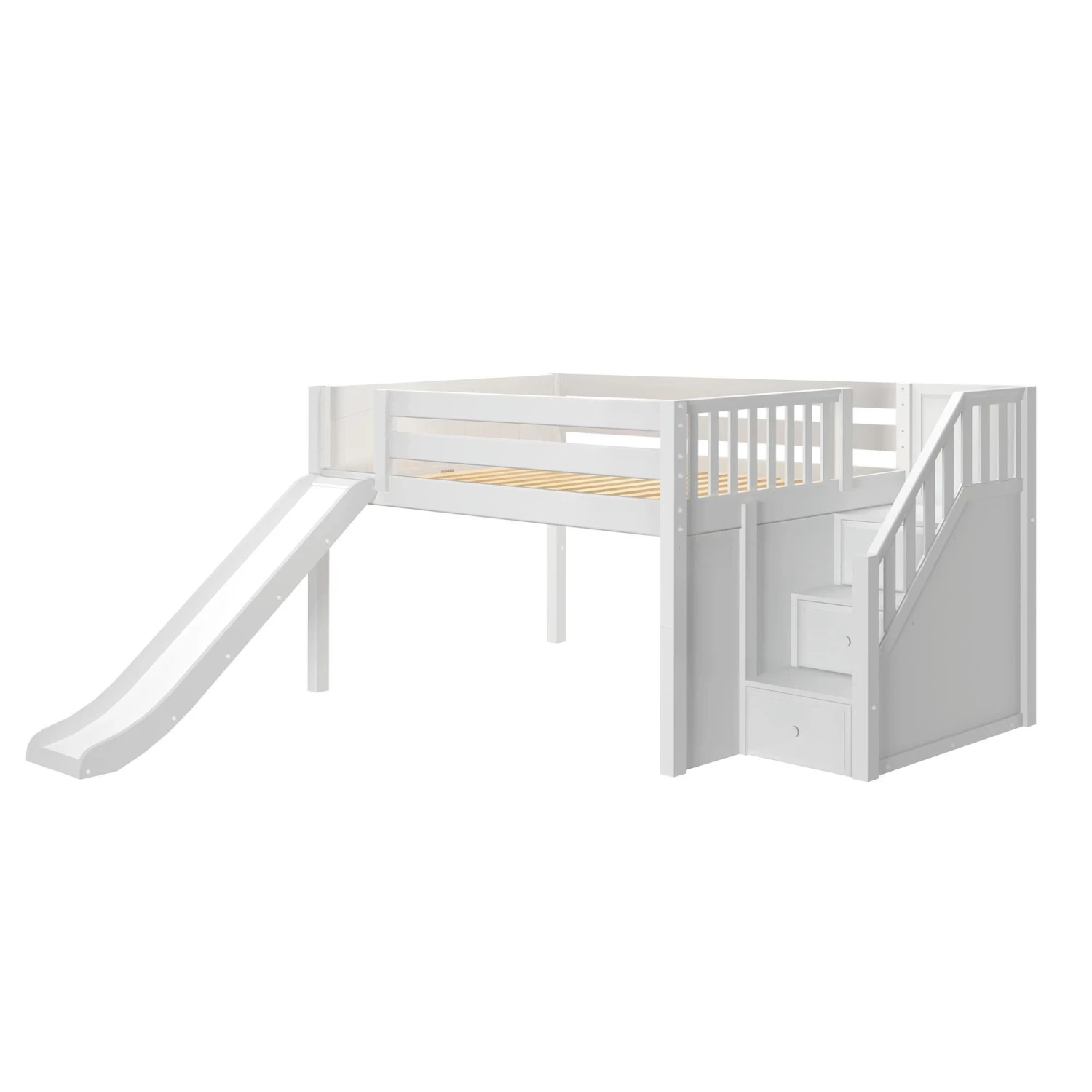 Maxtrix Full Low Loft Bed With Stairs + Slide 7 Maxtrix Full Low Loft Bed With Stairs + Slide - Image 5