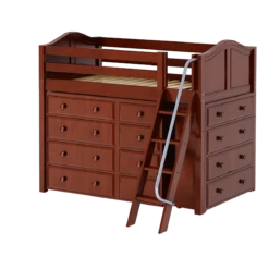 Maxtrix Twin Mid Loft Bed With Angled Ladder + Storage -Babyletto Store KATCHING CC ae6ed964 91ff 4435 87d5 a83ed52aa1b2