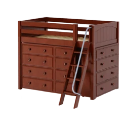 Maxtrix Twin Mid Loft Bed With Angled Ladder + Storage -Babyletto Store KATCHING CP f125c022 5c6a 4265 a772 cb449b0f43f7