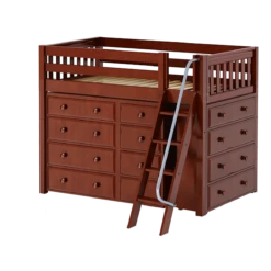 Maxtrix Twin Mid Loft Bed With Angled Ladder + Storage -Babyletto Store KATCHING CS 3bf1dee0 7495 4e7a ad8b 16a9bc055155