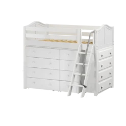 Maxtrix Twin Mid Loft Bed With Ladder + Storage - Closeout! -Babyletto Store KATCHING WC 075f8eed c7dc 410d bab3 9ef418b86b80