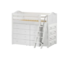 Maxtrix Twin Mid Loft Bed With Angled Ladder + Storage -Babyletto Store KATCHING WC d1594736 a645 4506 b5fc c52e35ee3ab2