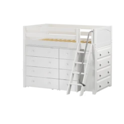 Maxtrix Twin Mid Loft Bed With Angled Ladder + Storage -Babyletto Store KATCHING WP d1942804 00ac 49c3 bc0a 053b0864aa2d