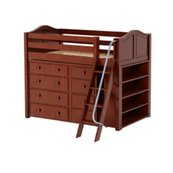 Maxtrix Twin Mid Loft Bed With Angled Ladder + Storage -Babyletto Store KATCHING2 CC 33e11be3 7287 4b84 b6d5 3a84dcde0ad7