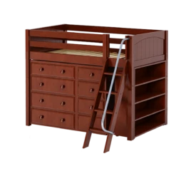 Maxtrix Twin Mid Loft Bed With Angled Ladder + Storage -Babyletto Store KATCHING2 CP 0610c396 f52e 4330 b616 350856f20de7