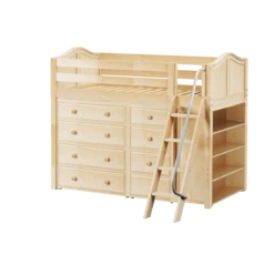 Maxtrix Twin Mid Loft Bed With Angled Ladder + Storage -Babyletto Store KATCHING2 NC 3e203414 4a41 4151 80ce 85bb9f2934fc