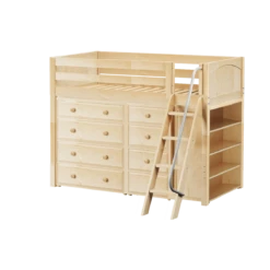 Maxtrix Twin Mid Loft Bed With Angled Ladder + Storage -Babyletto Store KATCHING2 NP e1d140e4 2528 4a2a a80e 8e85be8ec261