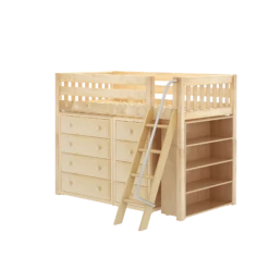 Maxtrix Twin Mid Loft Bed With Angled Ladder + Storage -Babyletto Store KATCHING2 NS 3437a708 f155 4405 86a2 e4e555f5419c