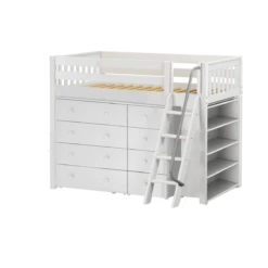 Maxtrix Twin Mid Loft Bed With Angled Ladder + Storage -Babyletto Store KATCHING2 WS 5f6a01bf dc6b 4128 9de2 4a8d9ea25b3b