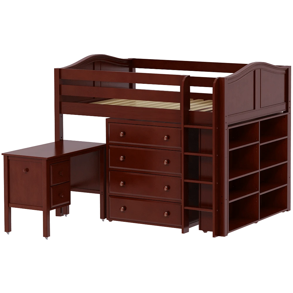 Maxtrix Full Mid Loft Bed With Straight Ladder, Storage + Desk 11 Maxtrix Full Mid Loft Bed With Straight Ladder, Storage + Desk - Image 9